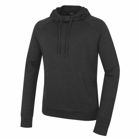 Muška dukserica MOOA Merino Hoodie crna black melange