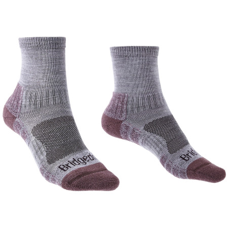 Ženske čarape Bridgedale Hike LW MP 3/4 Crew Women's siva/žuta Heather/Damson/