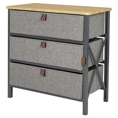 Ormar Bo-Camp Cabinet Northwood Wide 3 siva Grey
