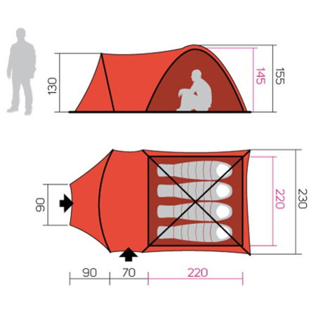 Šator za 4 osobe Hannah Atol 4 Cool