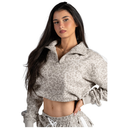 Ženska dukserica Nebbia Half-Zip Leopard Sweatshirt Primal bež CREAM LEOPARD