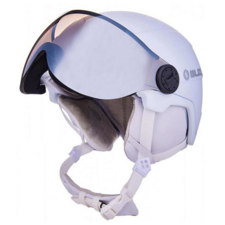 Ženska skijaška kaciga Blizzard W2W Double Visor ski helmet bijela/siva white matt, smoke lens, mirror