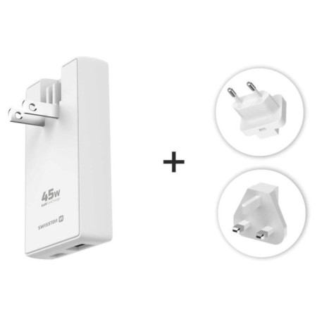 Adapter Swissten World Travel Charger 45W GaN USB-C + USB-A