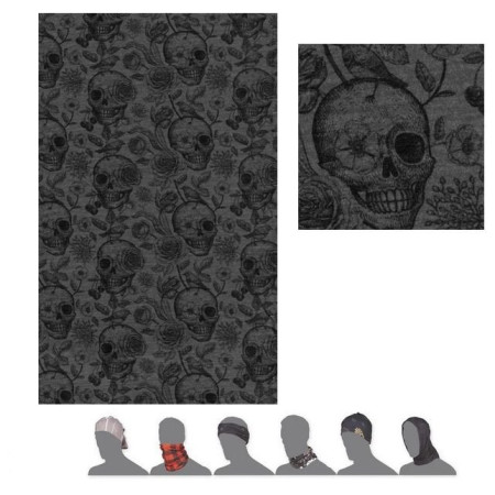 Marama Sensor Tube Merino Impress siva Black/Skulls