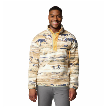 Muška dukserica Columbia Helvetia™ II Printed Half Snap Fleece bež Lemon Wash Roaming