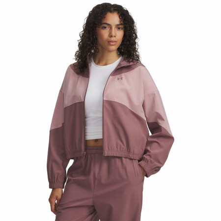 Ženska jakna Under Armour Rival Woven Jkt Hd ružičasta MaroonMist/TourmalinePink/MaroonMist