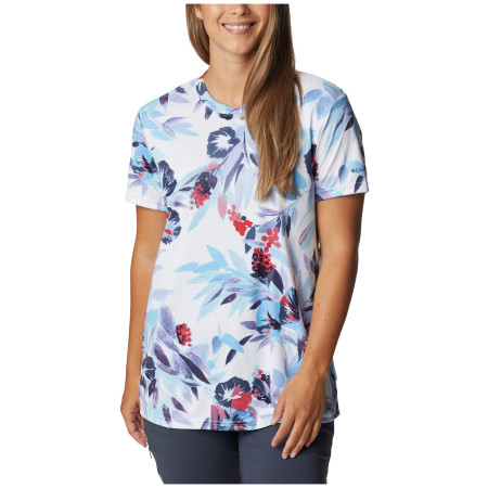 Ženska funkcionalna majica Columbia Fork Stream™ SS Tee bijela/plava