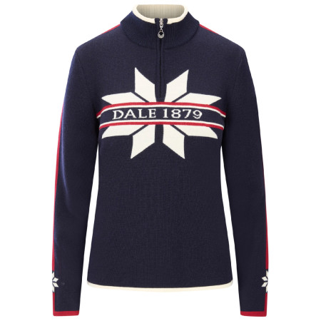 Ženski džemer Dale of Norway Nåle Fem Sweater plava/bijela Navy Offwhite Red Rose
