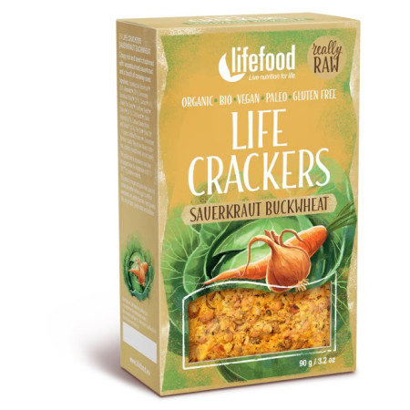 Proteinske pločice Lifefood LIFE CRACKERS Zelňáky RAW BIO 90 g bež