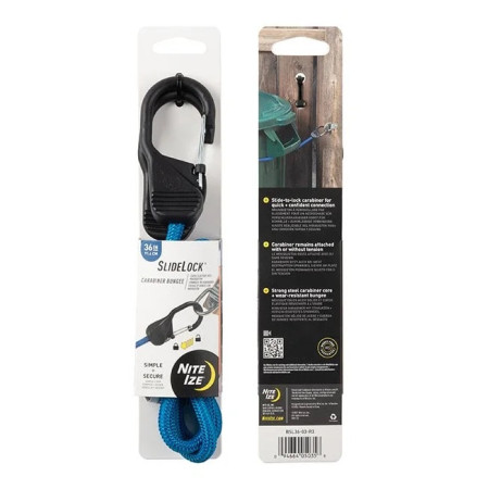 Guma za vezivanje Nite Ize Slide Lock Carabiner Bungee 36" plava Modrá