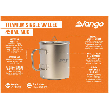 Šalica Vango Titanium Single Walled Mug 450ml