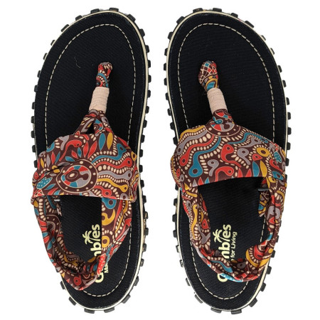 Sandale Gumbies Slingback Aboriginal crna /smeđa Aboriginal
