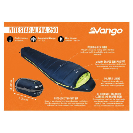 Vreće za tri sezone Vango Nitestar Alpha 250