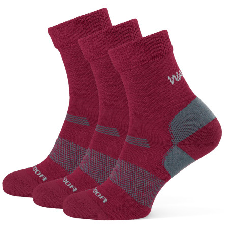 Ženske čarape Warg Merino Hike W 3-pack boja vina