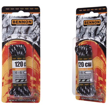 Vezice za cipele Bennon Laces Black-Grey Box 120 cm
