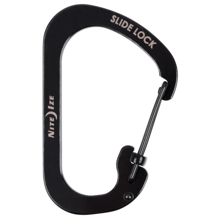 Karabiner bez matice Nite Ize SlideLock Stainless Steel crna Černá
