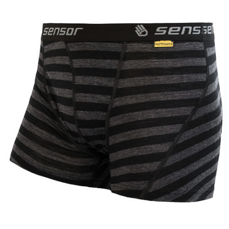 Muške bokserice Sensor Merino Active crna/siva Black/TmHeStripes