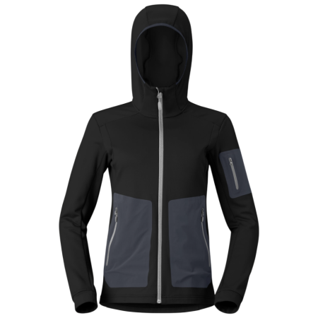 Ženska funkcionalna dukserica Norrona falketind warm2 stretch Hood crna Caviar Black