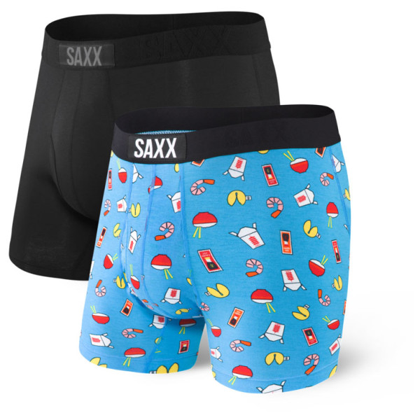 Bokserice Saxx Ultra Boxer Brief Fly 2Pk plava/crna Black/BlueSoyHappy