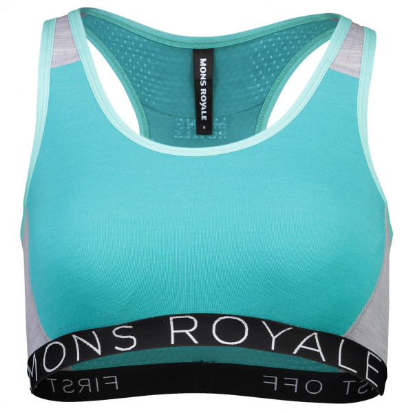 Grudnjak Mons Royale Sierra Sports Bra (2020) svijetlo plava Tropicana/GrayMarl