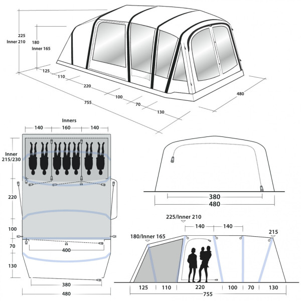 Šator na napuhavanje Outwell Jacksondale 7PA