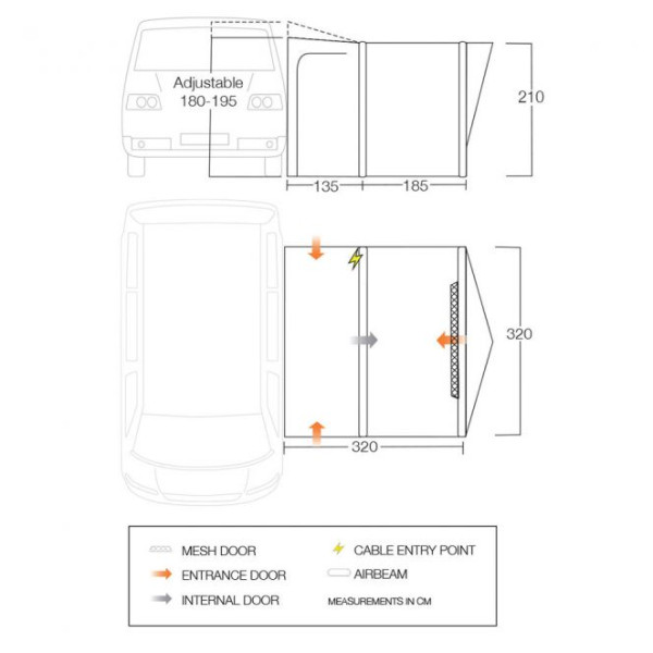 Šator za kamper Vango Tolga VW