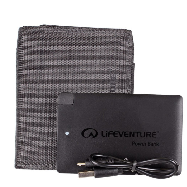 Novčanik LifeVenture Rfid Charger Wallet with power siva Grey