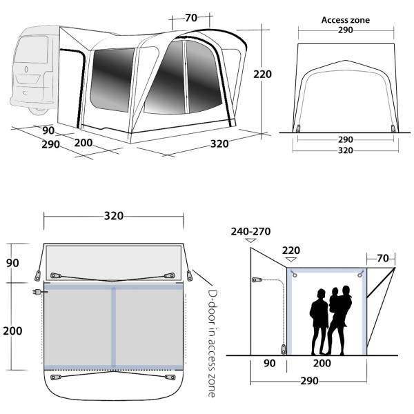 Šator za kamper Outwell Parkville 200SA Tall