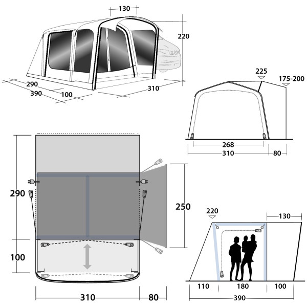 Šator za kamper Outwell Jonesville 290SA