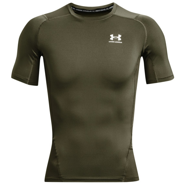 Muške funkcionalne majice Under Armour HG Armour Comp SS tamno zelena MarineODGreen/White