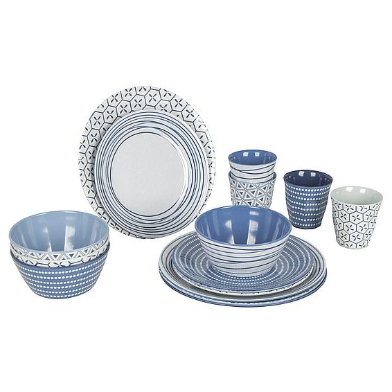 Set posuđa Bo-Camp Mix & Match 16 100% Melamine plava Blue