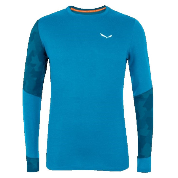 Muška majica Salewa Cristallo Warm Amr M L/S Tee. plava CloisonneBlue