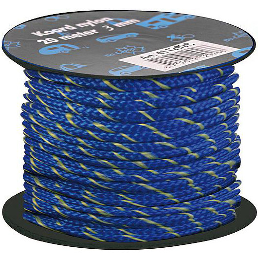 Uže za šator Bo-Camp Nylon Guy Rope 20m 3mm plava/žuta Blue