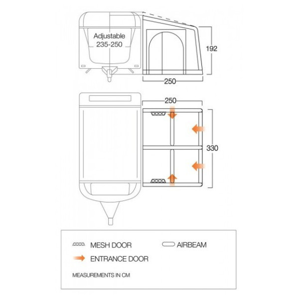 Šator za kamper Vango Balletto Air 330 Elements ProShield