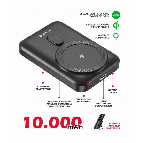 Prijenosna baterija powerbank Swissten POWER BANK PD 20W 10000 mAh