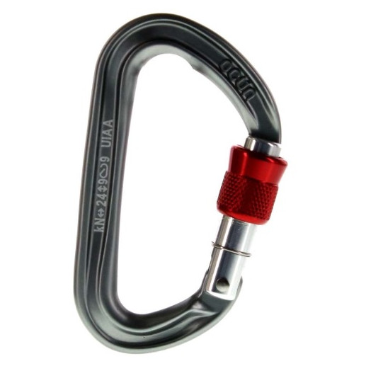 Karabiner Ocún Hawk Screw crna/crvena Anthracite/Red