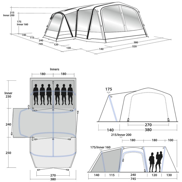 Šator na napuhavanje Outwell Airville 6SA (2021)