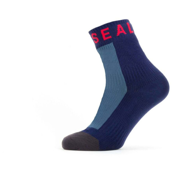 Vodootporne čarape SealSkinz Mautby 2023 plava / crvena Navy Blue/Grey/Red