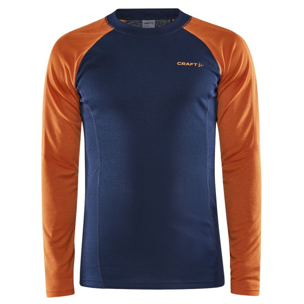 Muške funkcionalne majice Craft Core Warm Baselayer Ls plava/narančasta