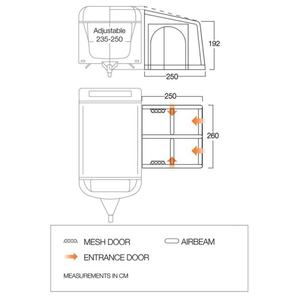 Šator za kamper Vango Balletto Air 260 Elements ProShield