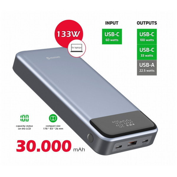 Power bank eksterne baterije Swissten POWER BANK 30000 mAh