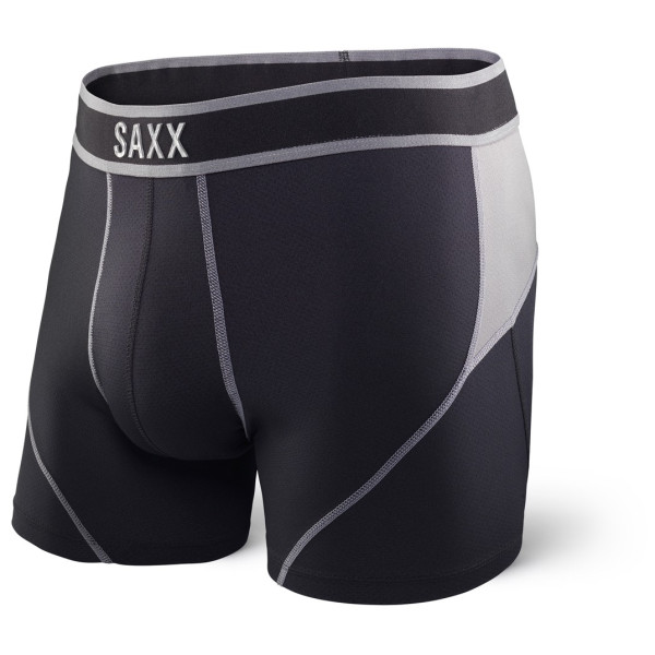 Bokserice Saxx Kinetic Boxer Black/Steel siva Black/Steel