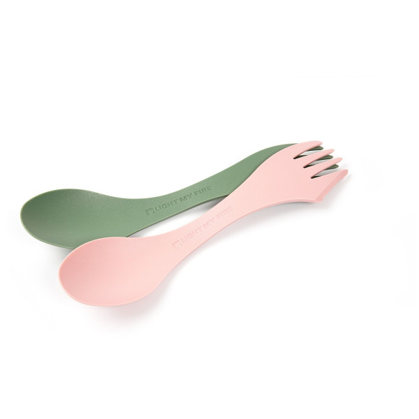 Set pribora za jelo Light My Fire Spork Original BIO 2-pack ružičasta/zelena Sandygreen/Dustypink