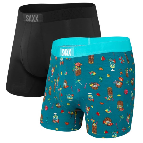 Bokserice Saxx Ultra Boxer Brief Fly 2Pk crna/tirkizna CoconutDrinks/Black