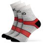 Ženske čarape Warg MID Wool 3-pack siva/crvena SvSedaCernoRedCerna
