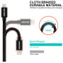 Kabeli za punjenje i sinhronizaciju Swissten Textile USB / Lightning 2 m