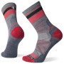 Muške čarape Smartwool Hike Light Cushion Striped Mid Crew siva/crvena