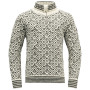 Džemper Devold Svalbard Wool Zip Neck bijela/siva OFFWHITE/ANTHRACITE