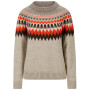 Ženski džemer Dale of Norway Losna Fem Sweater bež/crvena Birch Melange Coffee