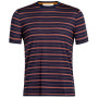 Muška majica Icebreaker Mens Wave SS Tee Stripe plava